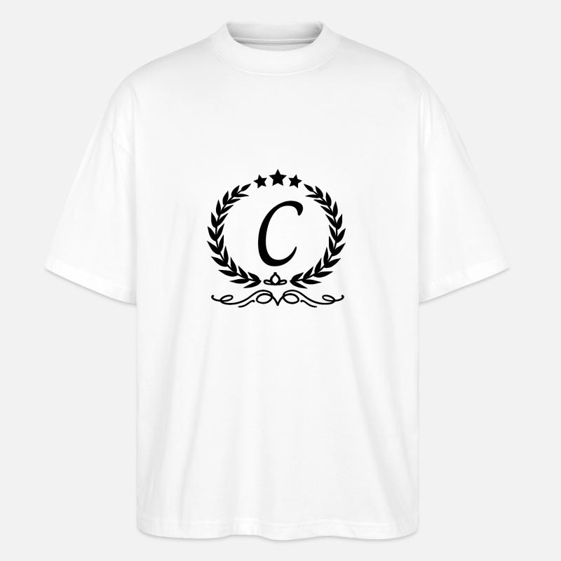 Buchstabe c Krone - Stanley/Stella Oversized Unisex Bio T-Shirt Blaster 2.0 - Weiß