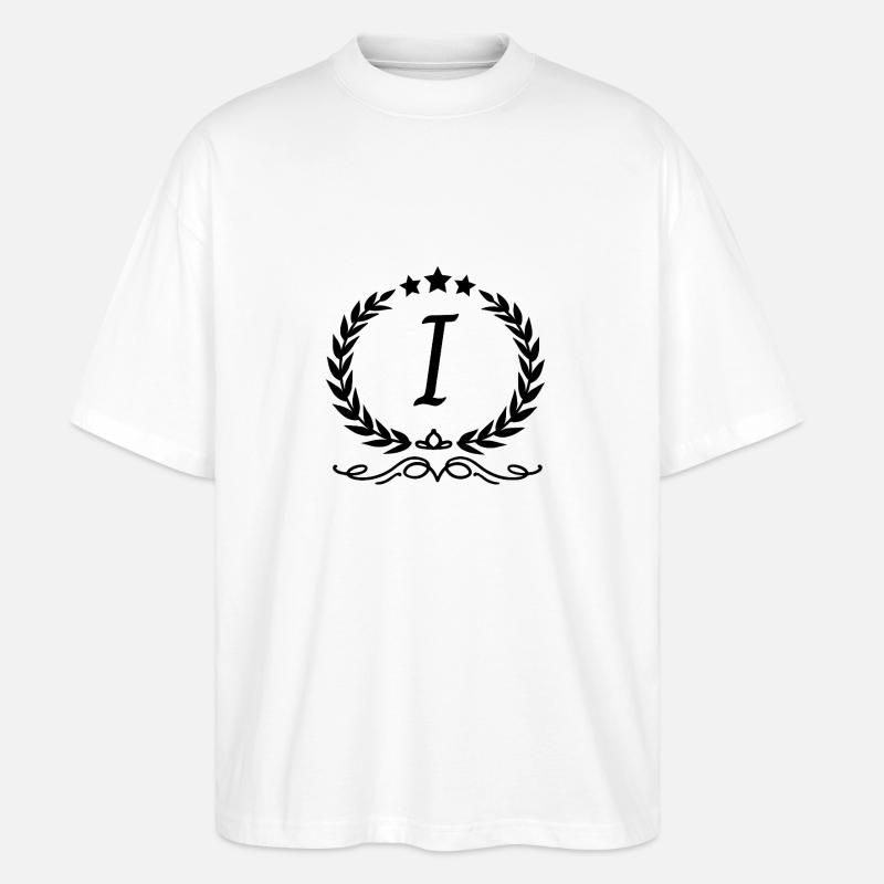 Buchstabe i Krone - Stanley/Stella Oversized Unisex Bio T-Shirt Blaster 2.0 - Weiß
