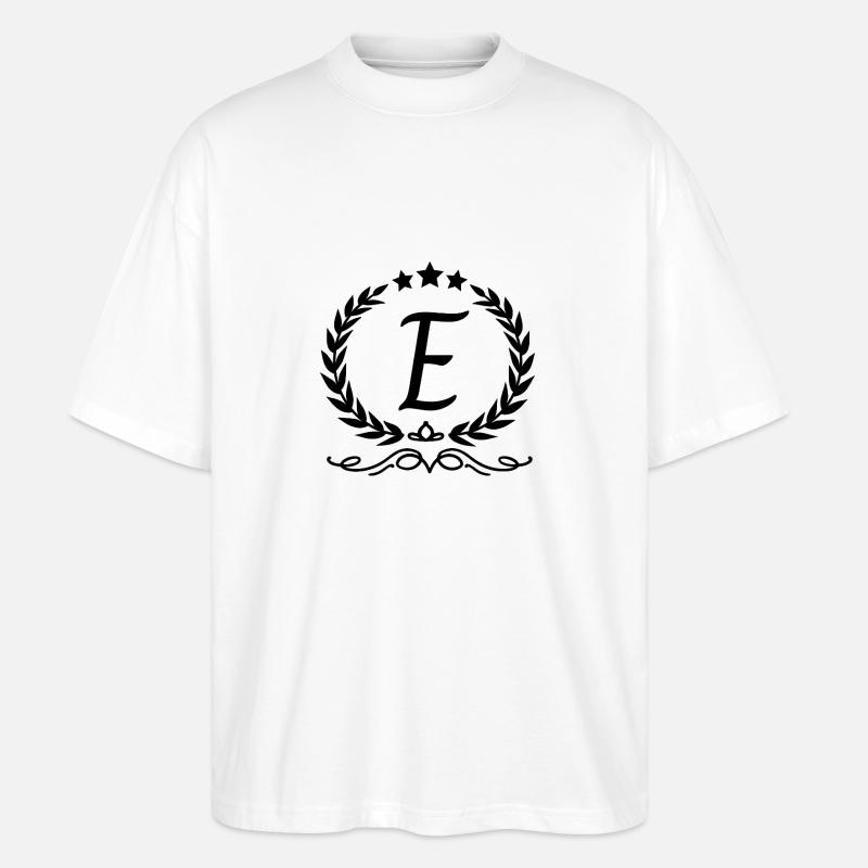 Krone mit Buchstabe e - Stanley/Stella Oversized Unisex Bio T-Shirt Blaster 2.0 - Weiß