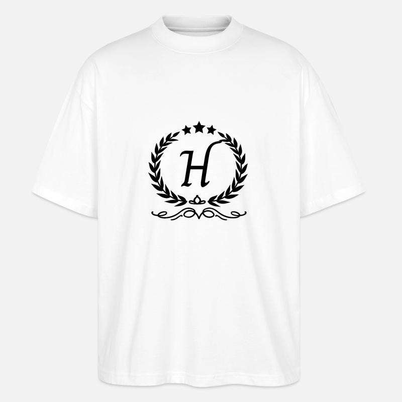 Buchstabe h Krone - Stanley/Stella Oversized Unisex Bio T-Shirt Blaster 2.0 - Weiß