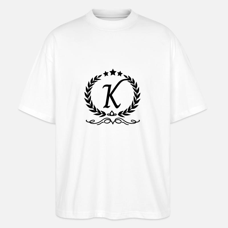 Buchstabe k Krone - Stanley/Stella Oversized Unisex Bio T-Shirt Blaster 2.0 - Weiß