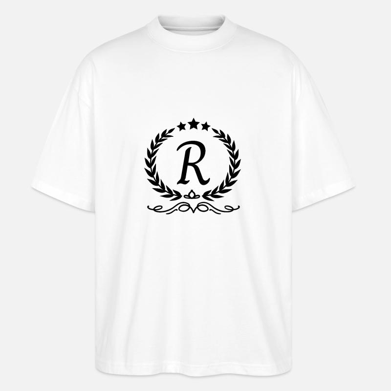 Buchstabe r Krone - Stanley/Stella Oversized Unisex Bio T-Shirt Blaster 2.0 - Weiß