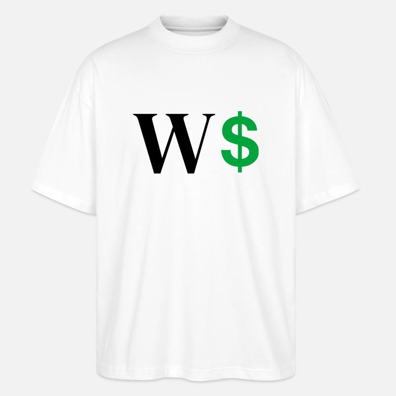 Buchstabe w Dollar - Stanley/Stella Oversized Unisex Bio T-Shirt Blaster 2.0 - Weiß