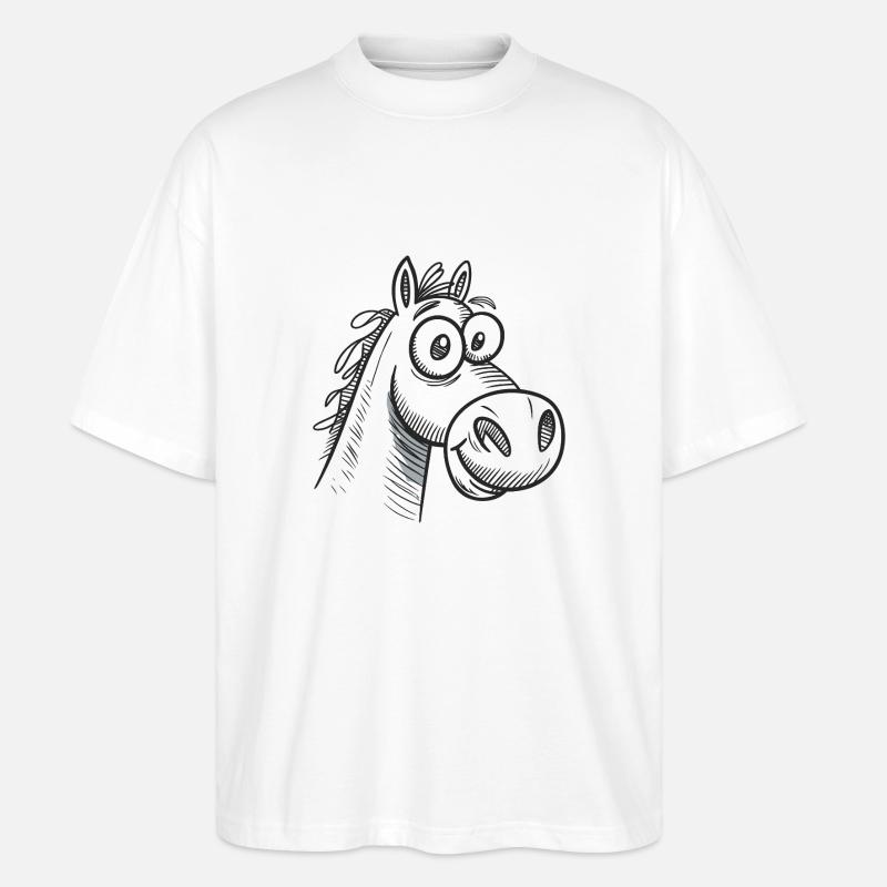Pferd Pferde Reiten Reiter - Stanley/Stella Oversized Unisex Bio T-Shirt Blaster 2.0 - Weiß