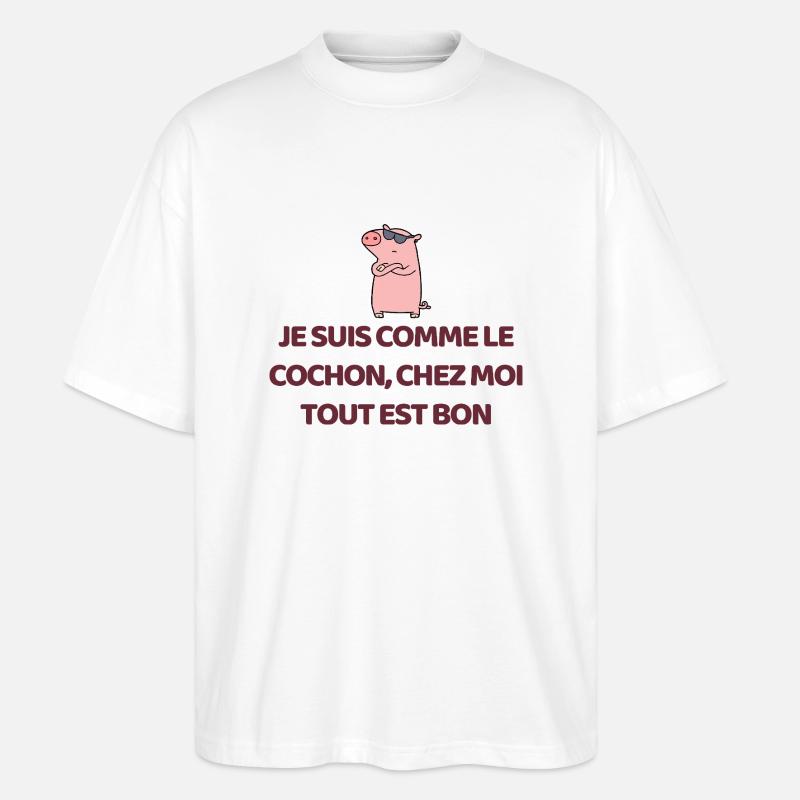 Schwein - Stanley/Stella Oversized Unisex Bio T-Shirt Blaster 2.0 - Weiß
