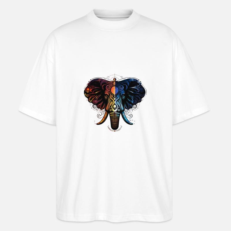 Éléphant Feu Eau - T-shirt bio Blaster 2.0 coupe oversize Stanley/Stella Unisexe - blanc