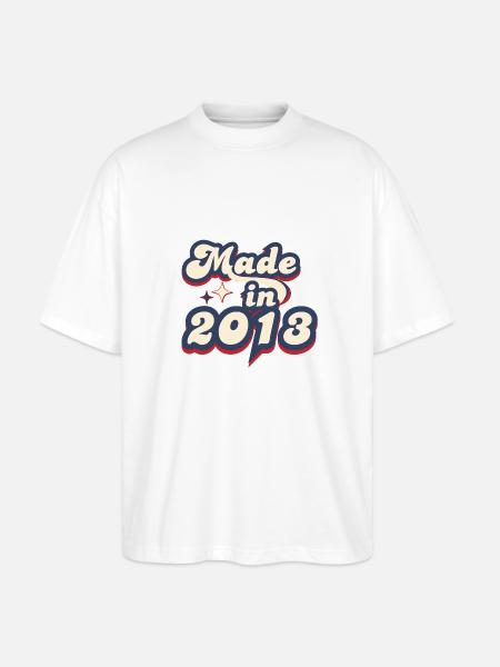 Made in 2013 retro - Stanley/Stella Oversized Unisex Organic T-shirt Blaster 2.0 - white