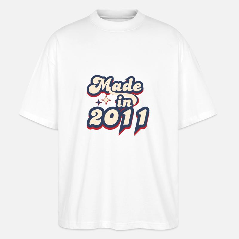 Made in 2011 retro - Stanley/Stella Oversized Unisex Organic T-shirt Blaster 2.0 - white
