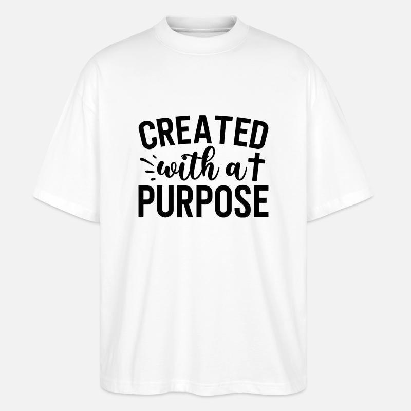 created with a purpose - Stanley/Stella Oversized Unisex Bio T-Shirt Blaster 2.0 - Weiß