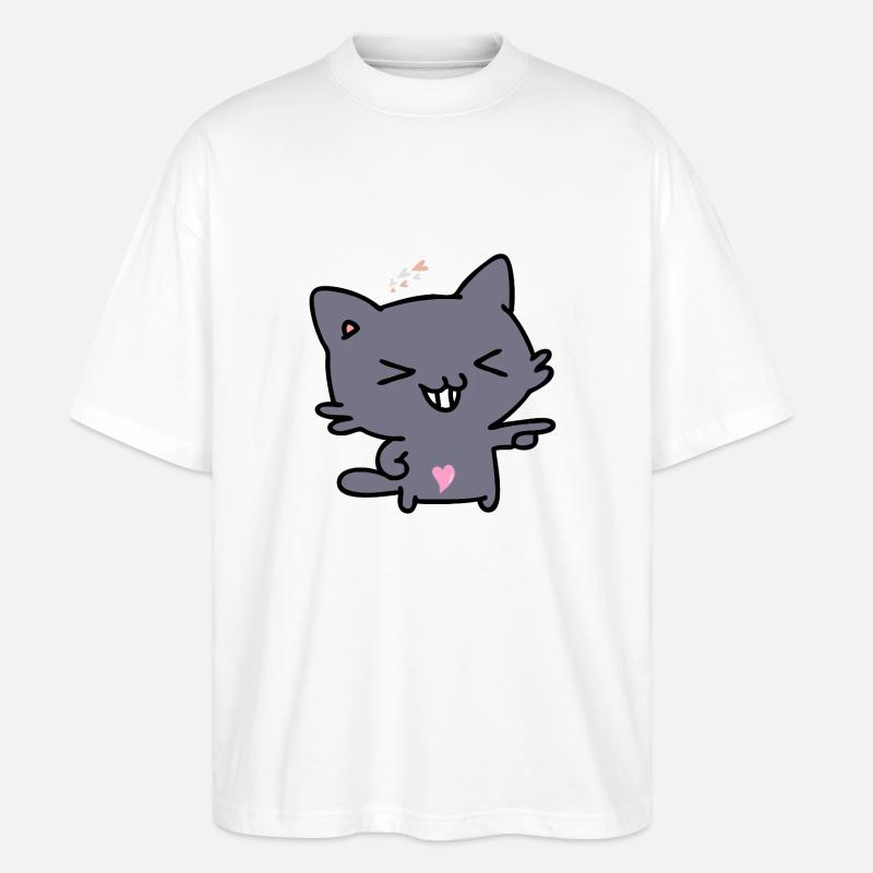 Katze - Stanley/Stella Oversized Unisex Bio T-Shirt Blaster 2.0 - Weiß