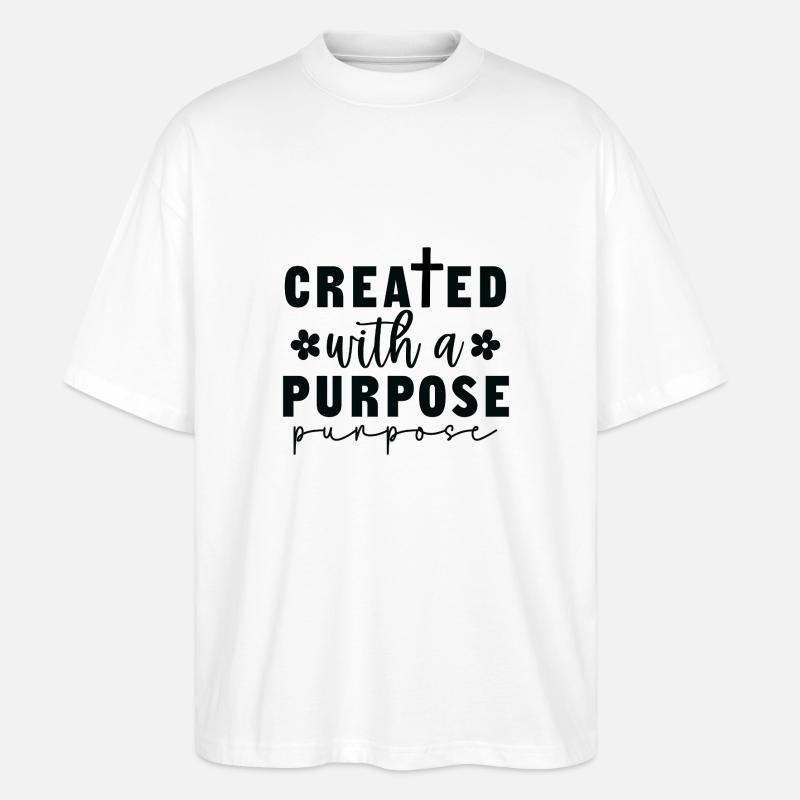 Created with a purpose - Stanley/Stella Oversized Unisex Bio T-Shirt Blaster 2.0 - Weiß