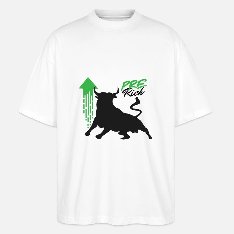 Pre Rich - Im Bullrun-Modus - Stanley/Stella Oversized Unisex Bio T-Shirt Blaster 2.0 - Weiß