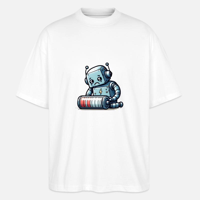 Robot Weak Battery Robo-Problems - T-shirt bio Blaster 2.0 coupe oversize Stanley/Stella Unisexe - blanc