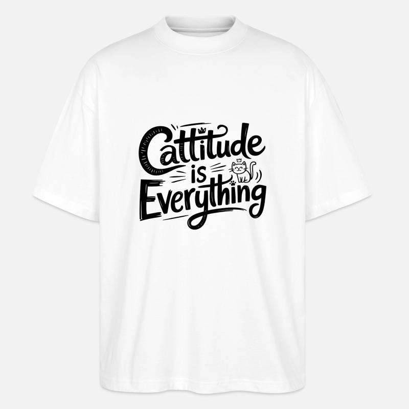 Cattitude is Everything - Stanley/Stella Oversized Unisex Bio T-Shirt Blaster 2.0 - Weiß