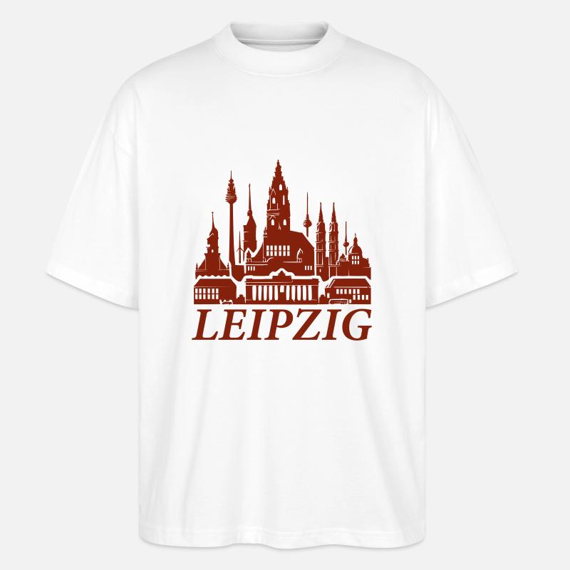 leipzig skyline - Stanley/Stella Oversized Unisex Bio T-Shirt Blaster 2.0 - Weiß