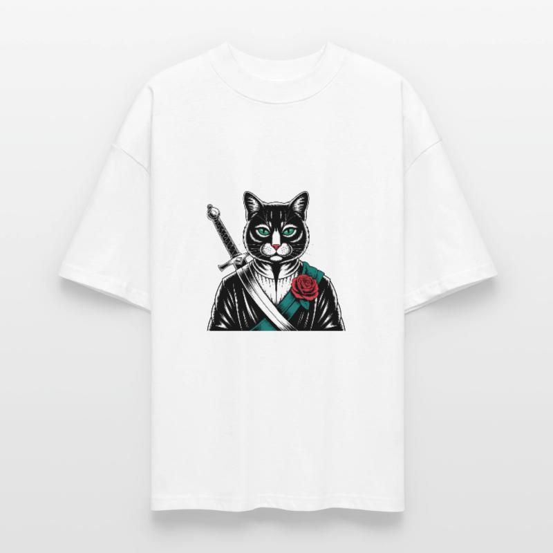 Le chat samourai, le chat Bushido T-shirt bio Blaster 2.0 coupe oversize Stanley/Stella Unisexe