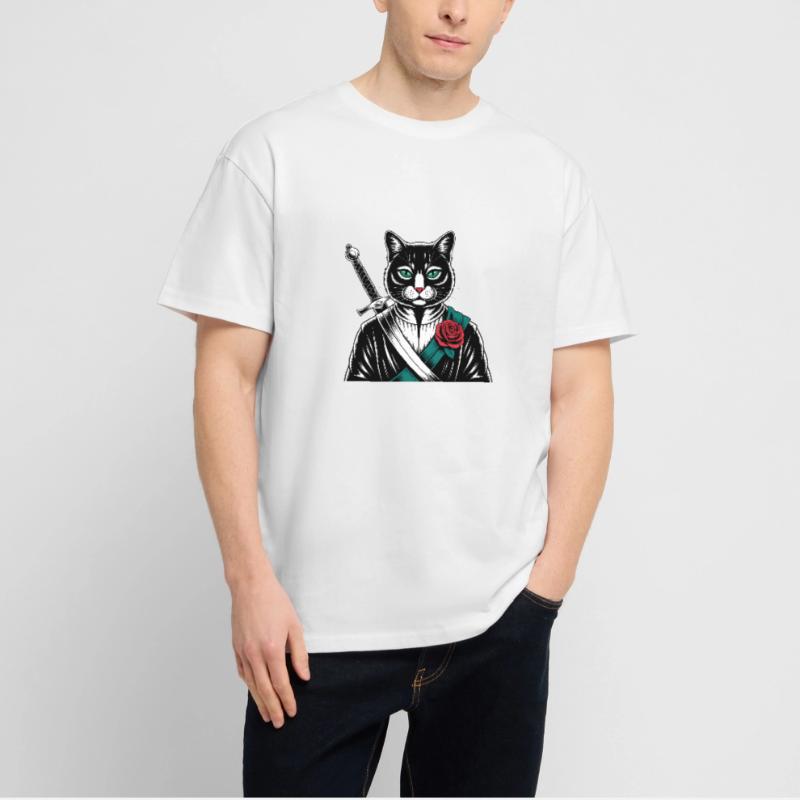 Le chat samourai, le chat Bushido T-shirt bio Blaster 2.0 coupe oversize Stanley/Stella Unisexe