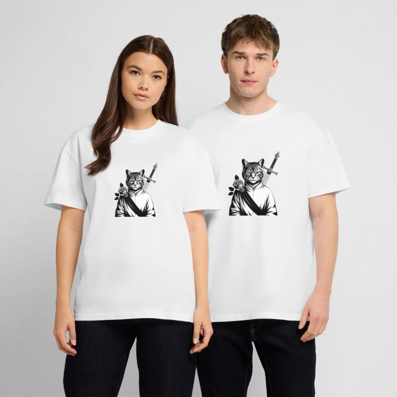 Le chat samourai, le chat Bushido T-shirt bio Blaster 2.0 coupe oversize Stanley/Stella Unisexe