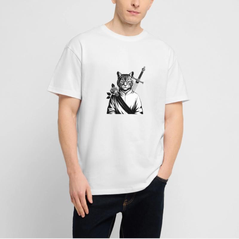 Le chat samourai, le chat Bushido T-shirt bio Blaster 2.0 coupe oversize Stanley/Stella Unisexe
