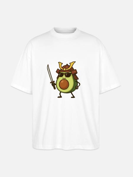 Avocado Samurai - Stanley/Stella Oversized Unisex Organic T-shirt Blaster 2.0 - white