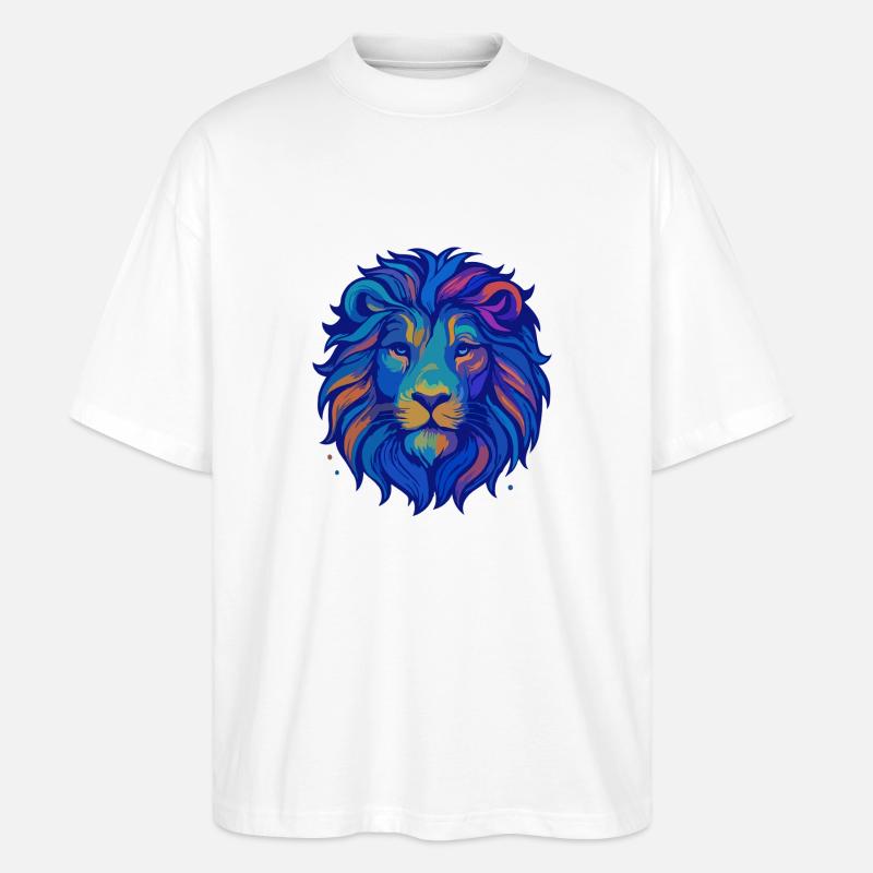 Saphir Löwe - Stanley/Stella Oversized Unisex Bio T-Shirt Blaster 2.0 - Weiß