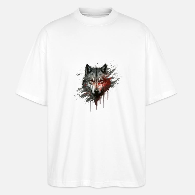 Blutwolf - Stanley/Stella Oversized Unisex Bio T-Shirt Blaster 2.0 - Weiß