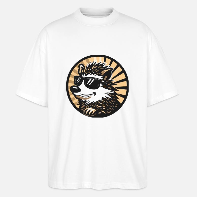 hérisson bande dessinée cool - T-shirt bio Blaster 2.0 coupe oversize Stanley/Stella Unisexe - blanc