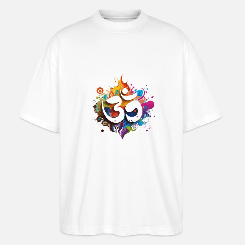 Om Splash - Stanley/Stella Oversized Unisex Bio T-Shirt Blaster 2.0 - Weiß