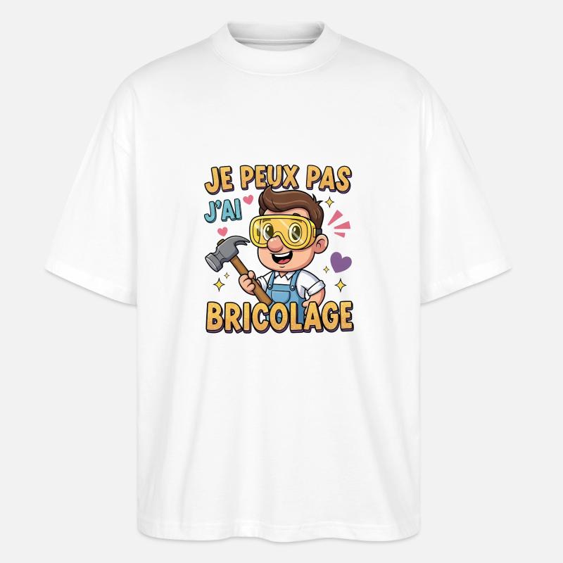 Ich kann nicht DIY - Stanley/Stella Oversized Unisex Bio T-Shirt Blaster 2.0 - Weiß