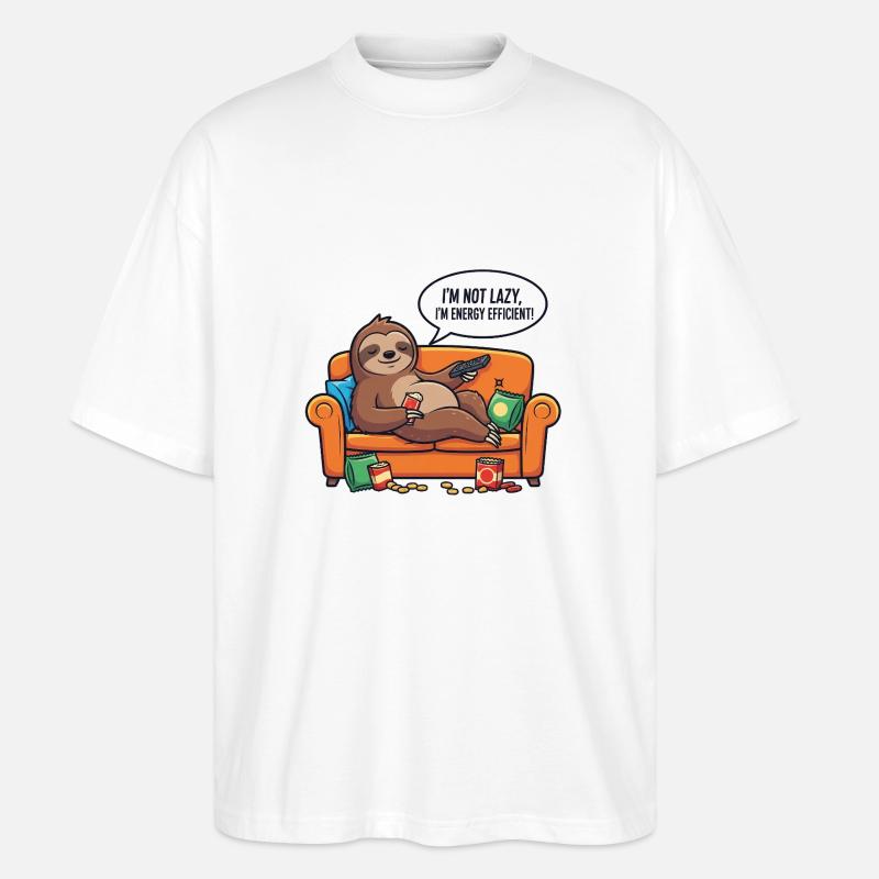 Faultier - Stanley/Stella Oversized Unisex Bio T-Shirt Blaster 2.0 - Weiß