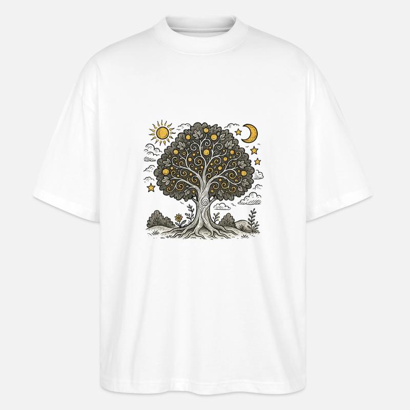 baum des lebens 1 - Stanley/Stella Oversized Unisex Bio T-Shirt Blaster 2.0 - Weiß