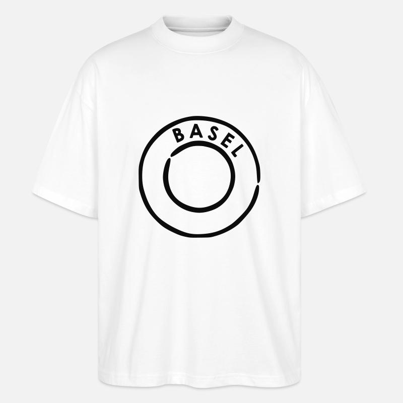 Basel Poststempel - Stanley/Stella Oversized Unisex Bio T-Shirt Blaster 2.0 - Weiß