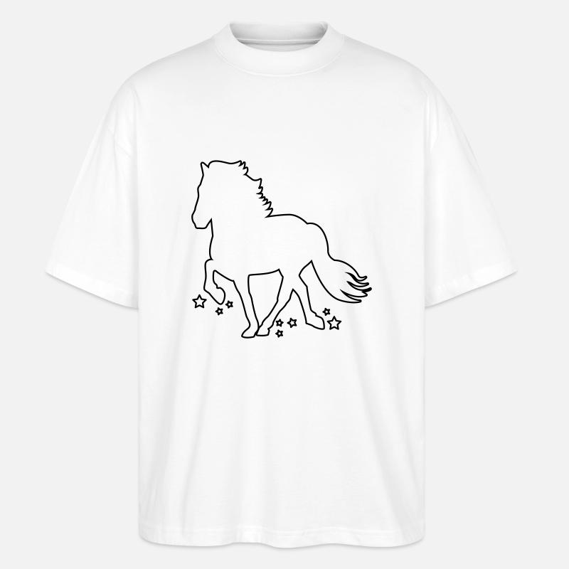 Tölter outline Stern - Stanley/Stella Oversized Unisex Bio T-Shirt Blaster 2.0 - Weiß