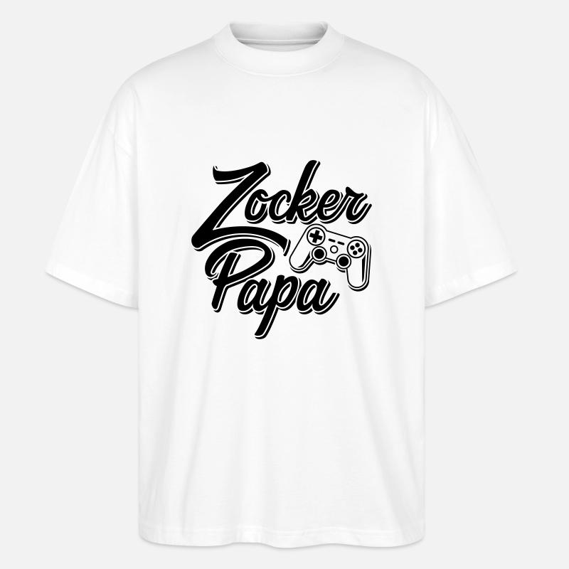 Zockerpapa - Stanley/Stella Oversized Unisex Bio T-Shirt Blaster 2.0 - Weiß