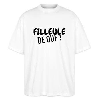 Parrain / Marraine / Filleule / Filleul - T-shirt bio Blaster 2.0 coupe oversize Stanley/Stella Unisexe - blanc - Devant - Alina (178cm) & Michal (187cm)