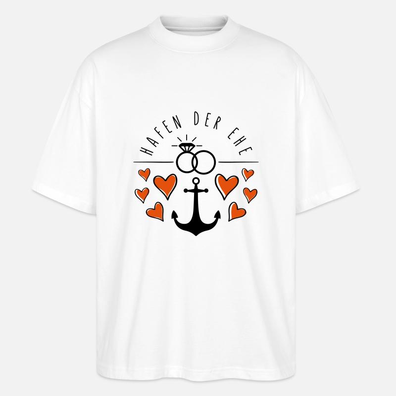 hafen der ehe herzen - Stanley/Stella Oversized Unisex Bio T-Shirt Blaster 2.0 - Weiß