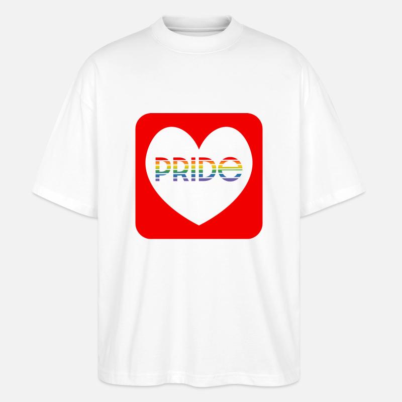Pride rainbow heart - Stanley/Stella Oversized Unisex Bio T-Shirt Blaster 2.0 - Weiß
