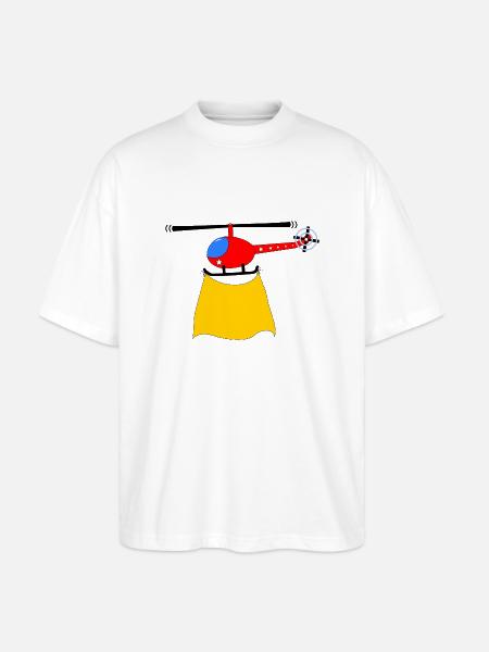 Hubschrauber Kinderparty - Stanley/Stella Oversized Unisex Bio T-Shirt Blaster 2.0 - Weiß