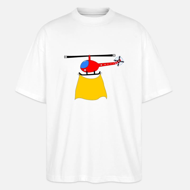 Hubschrauber Kinderparty - Stanley/Stella Oversized Unisex Bio T-Shirt Blaster 2.0 - Weiß