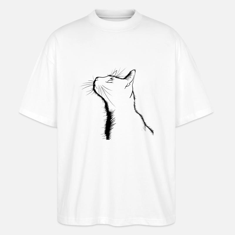 Katze, katzenmotiv - Stanley/Stella Oversized Unisex Bio T-Shirt Blaster 2.0 - Weiß