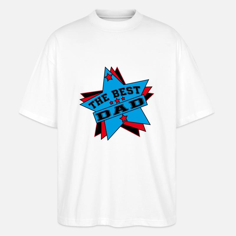 DER BESTE VATER - Stanley/Stella Oversized Unisex Bio T-Shirt Blaster 2.0 - Weiß
