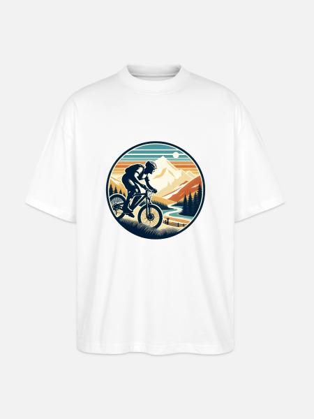 Mountainbiker - Stanley/Stella Oversized Unisex Bio T-Shirt Blaster 2.0 - Weiß
