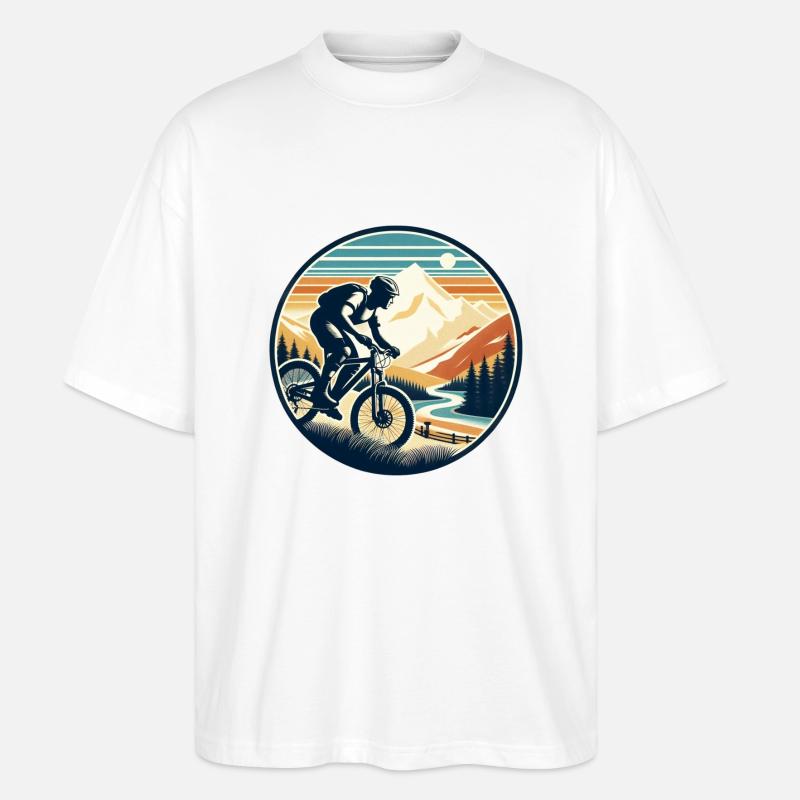 Mountainbiker - Stanley/Stella Oversized Unisex Bio T-Shirt Blaster 2.0 - Weiß