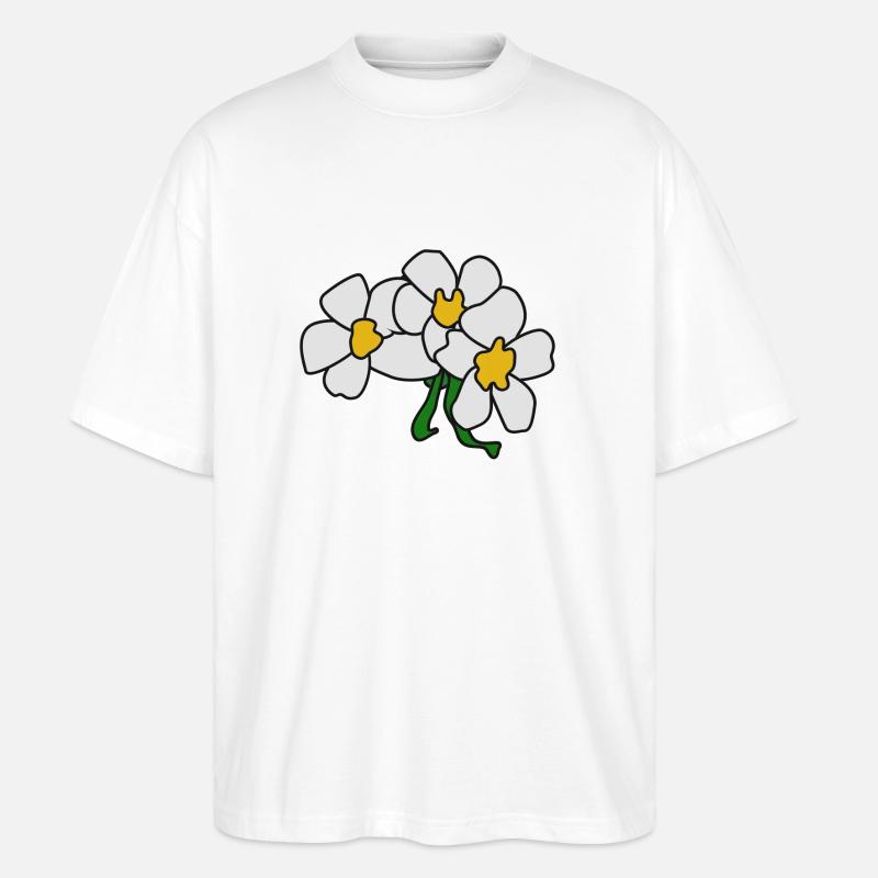 Gänseblümchen abstrakte Skizze - Stanley/Stella Oversized Unisex Bio T-Shirt Blaster 2.0 - Weiß