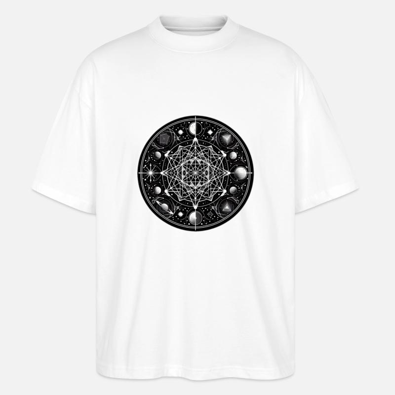 Celestial Geometry: Sacred Night Sky - Stanley/Stella Oversized Unisex Bio T-Shirt Blaster 2.0 - Weiß