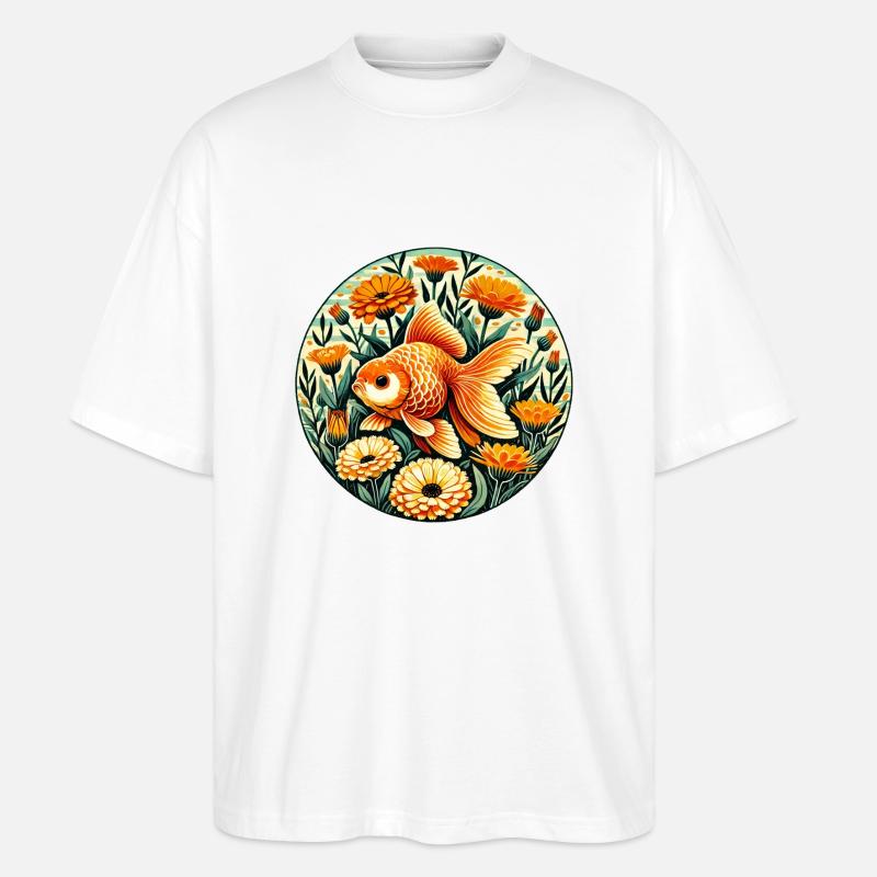 Oranda Goldfisch - Stanley/Stella Oversized Unisex Bio T-Shirt Blaster 2.0 - Weiß