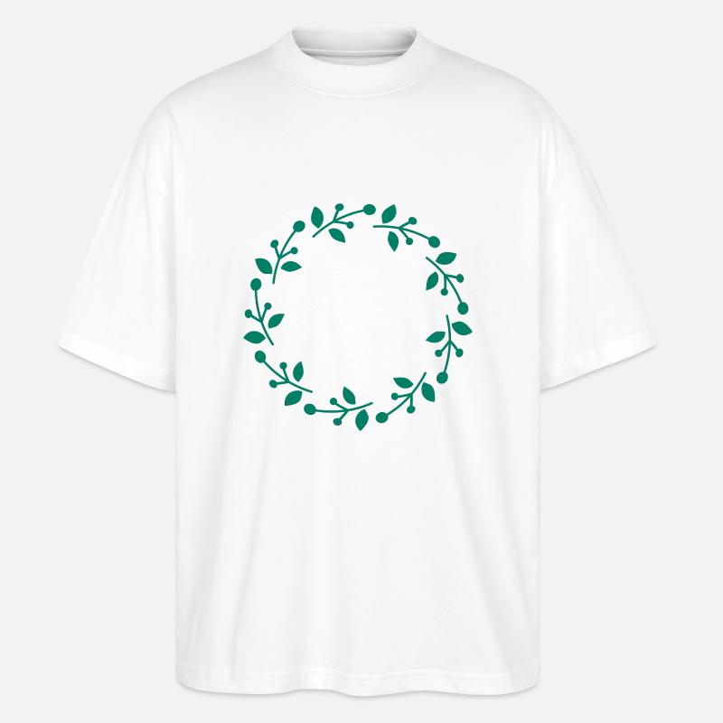 Weihnachtskranz - Stanley/Stella Oversized Unisex Bio T-Shirt Blaster 2.0 - Weiß