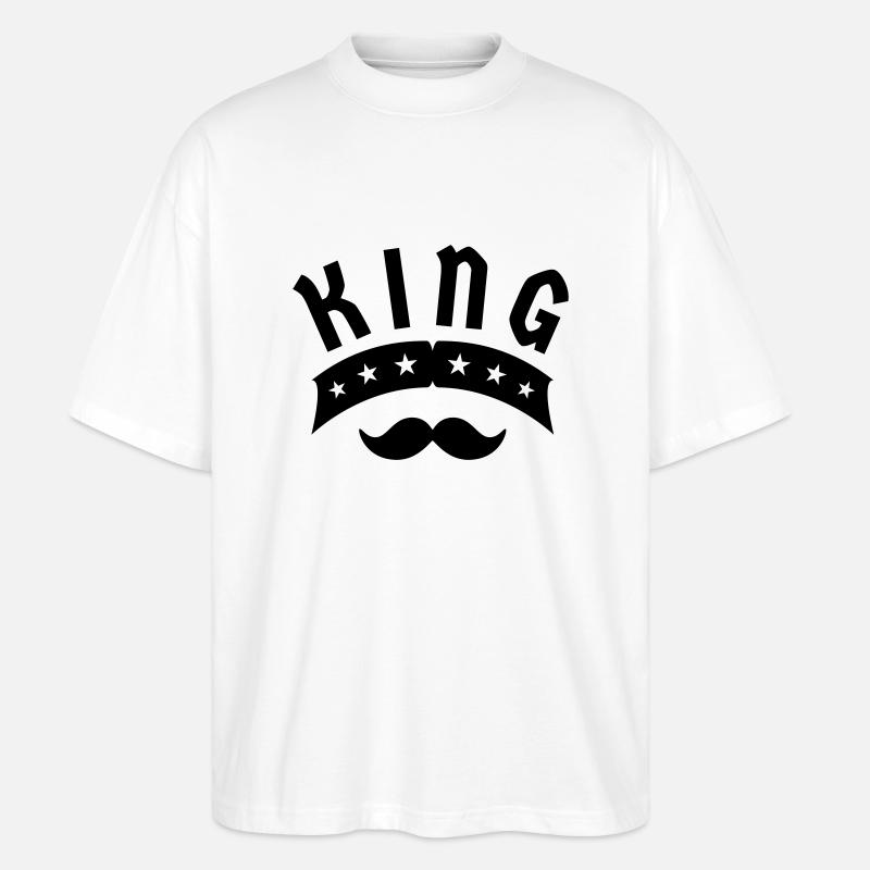 King Krone König Geschenk - Stanley/Stella Oversized Unisex Bio T-Shirt Blaster 2.0 - Weiß