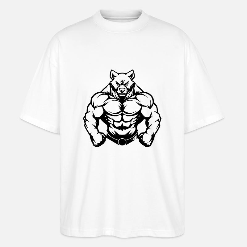 Bear Comic - Stanley/Stella Oversized Unisex Organic T-shirt Blaster 2.0 - white