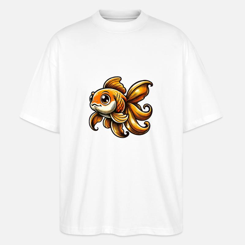Goldfisch Comic - Stanley/Stella Oversized Unisex Bio T-Shirt Blaster 2.0 - Weiß